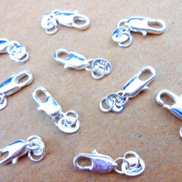 925 Lobster Clasps, Silver Lobster Clasps, Sterling Silver Clasps, Jewellery Connectors, Silver Findings,