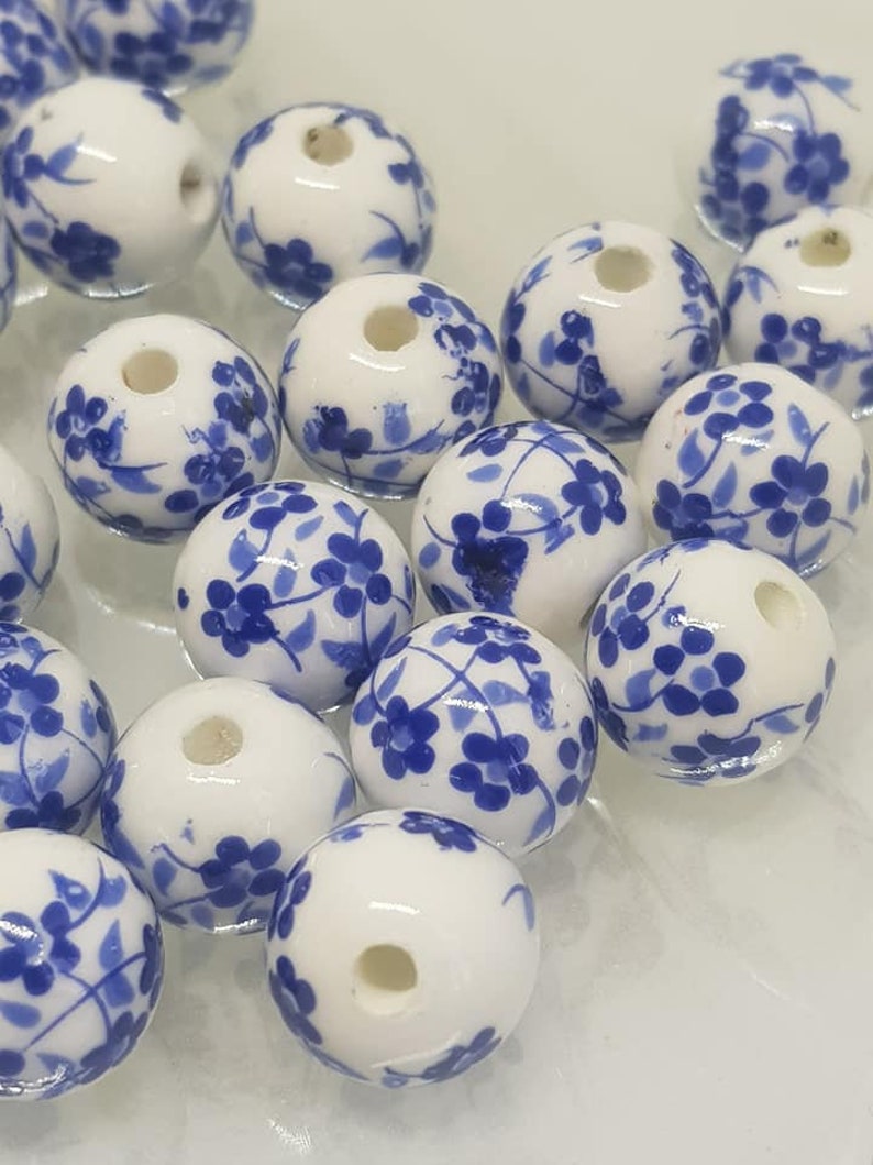 Ceramic Beads Porcelain Beads Clay Beads Floral Beads Etsy