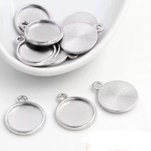 12mm Cabochon Settings, Pendant Bezel, Pendant Settings, 10mm Settings, Cabochon Pendants,  Silver Bezels, 10mm Bezel, Cups,