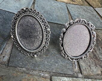 Oval Ring, Cabochon Ring, 18x25, Silver Oval, Ring Blanks, Ring Bezels, Oval Trays,