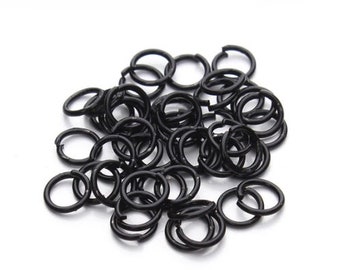 Black Jump Rings, 6mm Gun Metal Jump Rings, 6mm Split Rings, 6mm Findings, Jump Rings, Jump Ring Pack, Gun Metal Black,