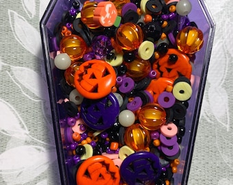 Halloween Bead Mix, Halloween Beads, Ghost Beads, Scary Beads, Fluorescent Beads,