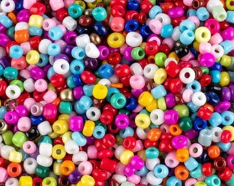 Mixed Seed Beads, Glass 2mm Beads, Tiny Beads, Small Beads, Opaque Beads,