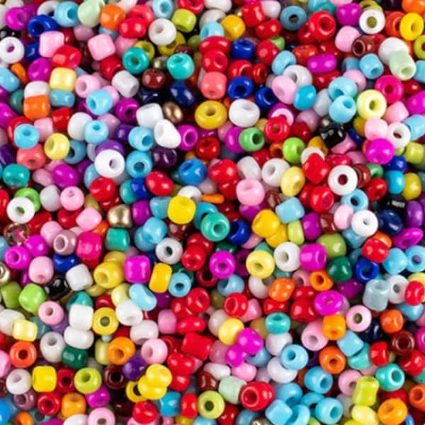 Mixed Seed Beads, Glass 2mm Beads, Tiny Beads, Small Beads, Opaque Beads,