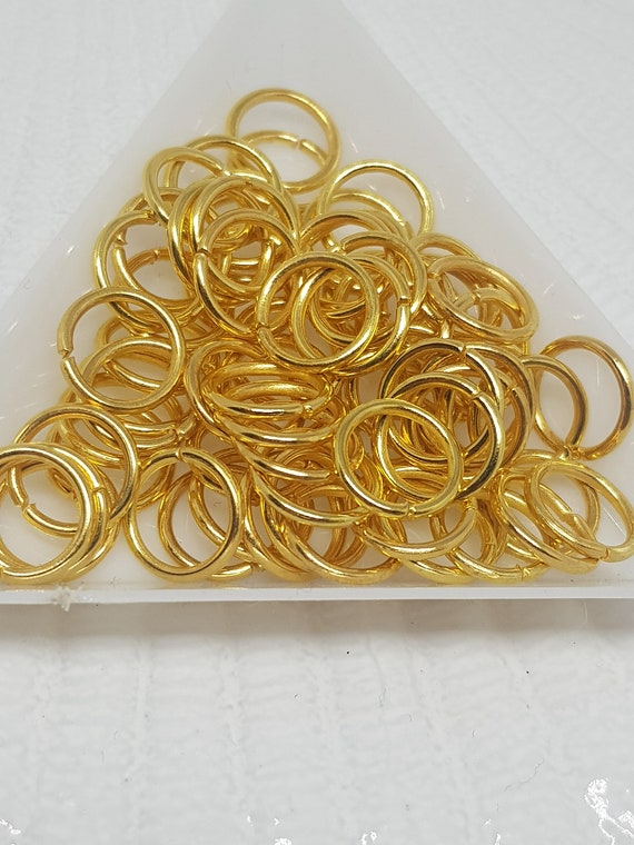 Gold Jump Rings, 10mm Gold Jump Rings, Large Gold Jump Rings, 10mm Gold  Split Ring, Gold Split Rings, Large Jump Rings, Gold Findings