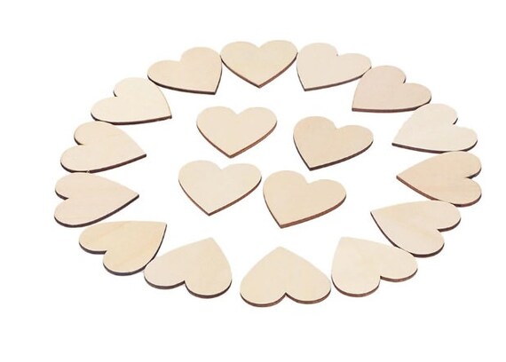 Buy Wood Heart Shapes, Wooden Hearts Wedding, Wooden Plain Hearts