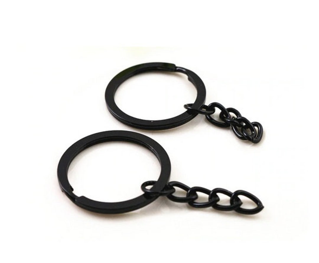 Black Keyrings, Black Keychains, 28mm Split Rings, Handbag Hoops, Bag ...