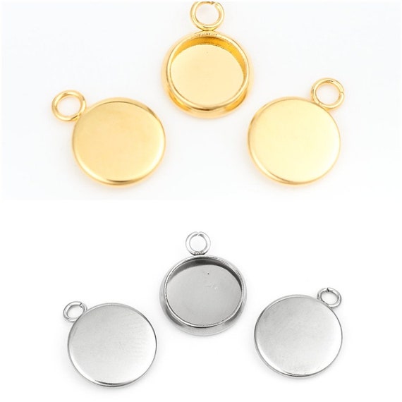 Gold cabochon settings sale