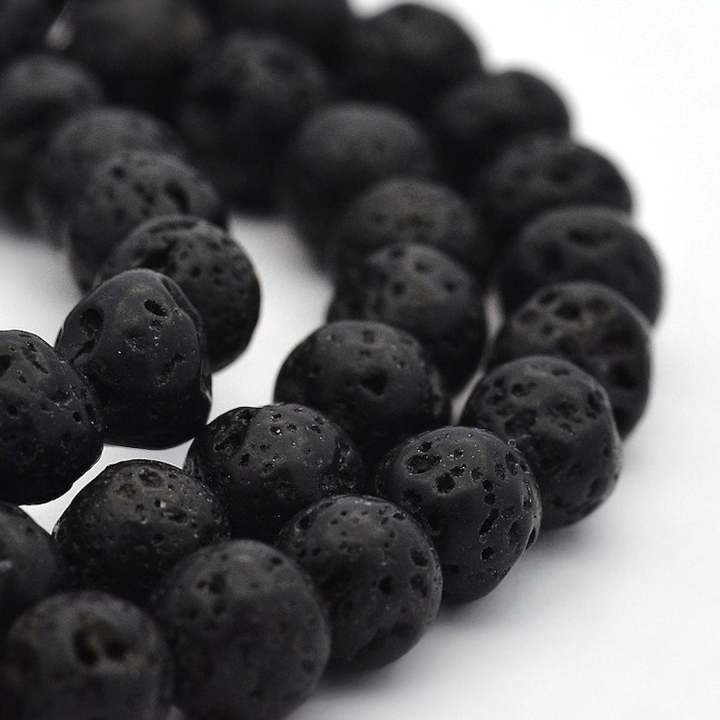 Black Lava Beads Natural Lava Beads 6mm Black Beads Oil | Etsy