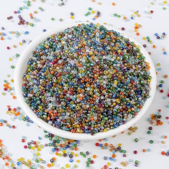 23000Pcs 2mm Glass Seed Beads for Jewelry Making Small Beads for Jewelry  Making Tiny Beads Mixed Beads 