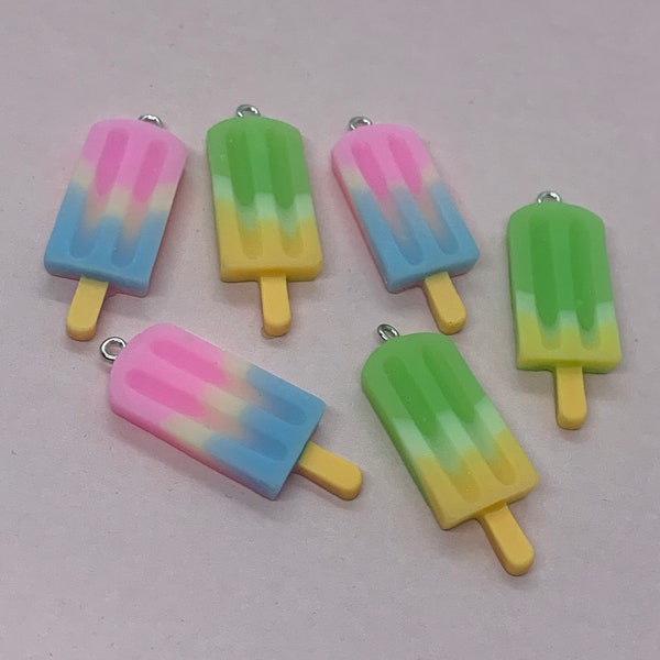 Lolly Charms, Ice Lolly Charms, Summer Charms, Summer Pendants, Kawaii Charms, Food Charms, Popsicle Charms, Food Jewellery,