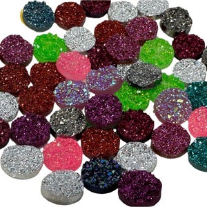Resin Druzy, Mixed Druzy, 12mm Druzy, Druzy, Druzy Cabochon, Jewellery Druzy, Jewelry Druzy, Druzy Setting, 12mm Druzy, Jewellery Cabochon,
