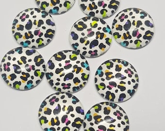 Animal Print Cabochon, 12mm Cabochon, Leopard Print, Jewellery Cabochons, Glass Cabochons, Safari, Wild Animal,