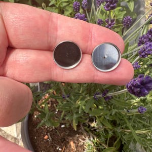 Stainless Earrings, Steel Earrings, Cabochon Earrings, 8mm Cabochon Earrings, Cabochon Studs, 8mm Studs, 6mm Studs,