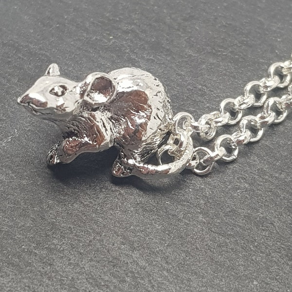 Rat Necklace, Mouse Necklace, Silver Rat Gift, Rat Jewellery, Rodent, Mice,