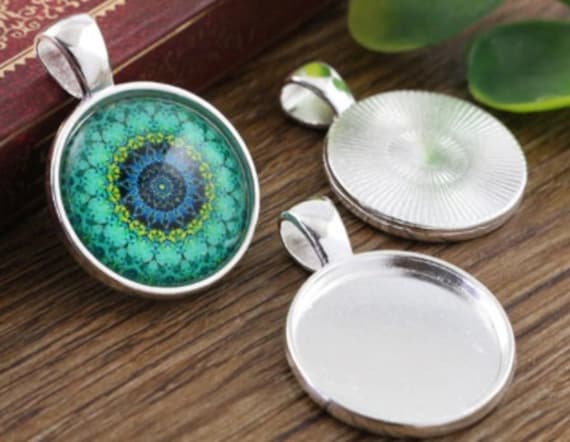 Cabochon Setting Silver Cabochon Setting 20mm Bezel 20mm Tray