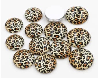 16mm Cabochons, Animal Cabochons, Leopard Cabochons, 18mm Cabochons, Animal Print, Wild Animal, Safari, Africa Cabochons,