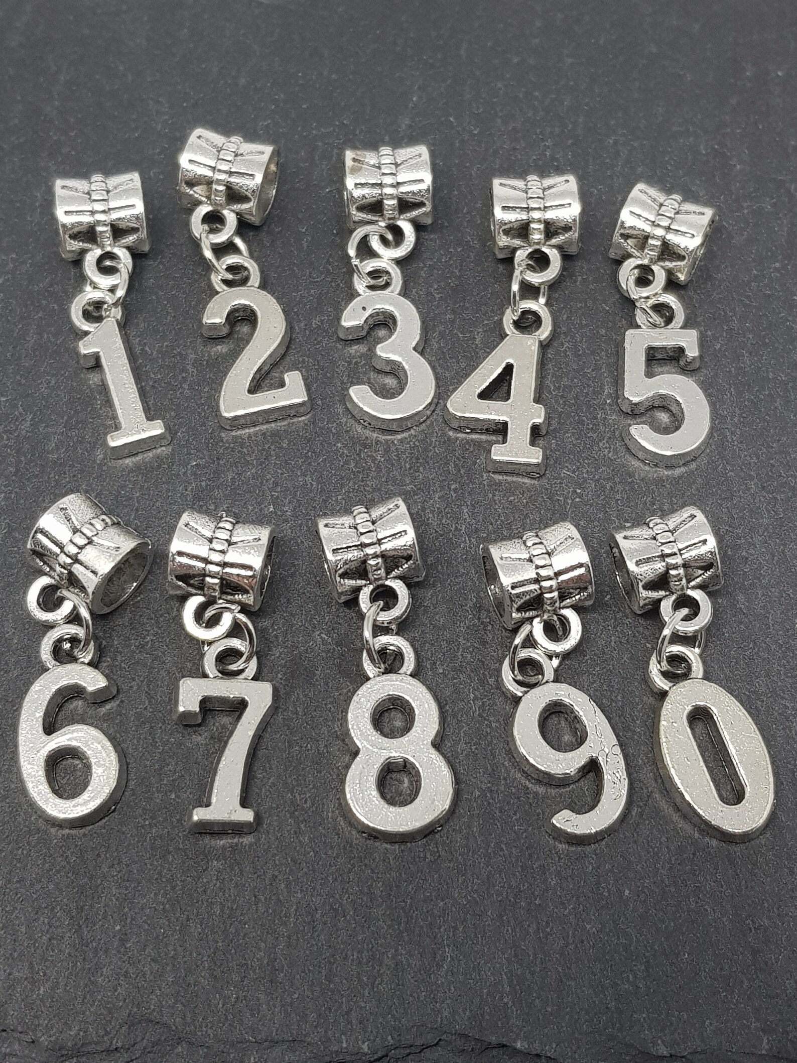 Number Charms Number Pendants Number Jewellery Silver Etsy
