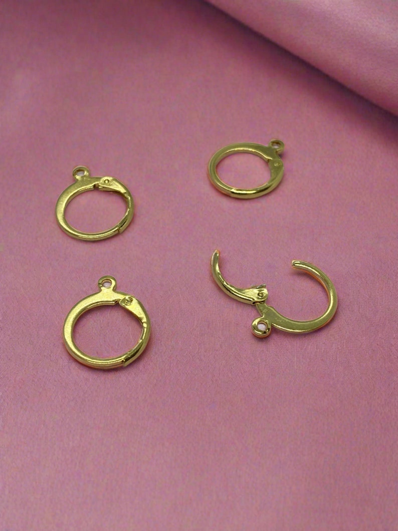 Gold Snuggle Hoop, 24k Huggies Hoops, Earring Leverbacks, Gold ...