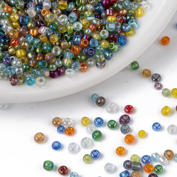 Mixed Seed Beads, Glass 2mm Beads, Tiny Beads, Small Beads, Translucent  Beads