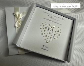 Personalised Pearl (30th) Wedding Anniversary Card WIFE, HUSBAND ~ 30 Years