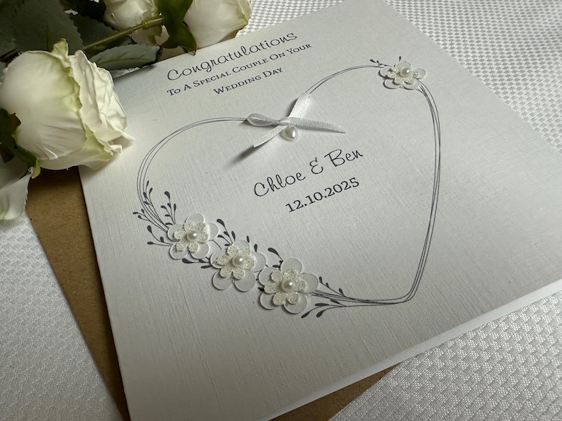 Wedding Day Card: Personalised ~ Engagement, Vow Renewal, Anniversary, Civil Partnership bild 9