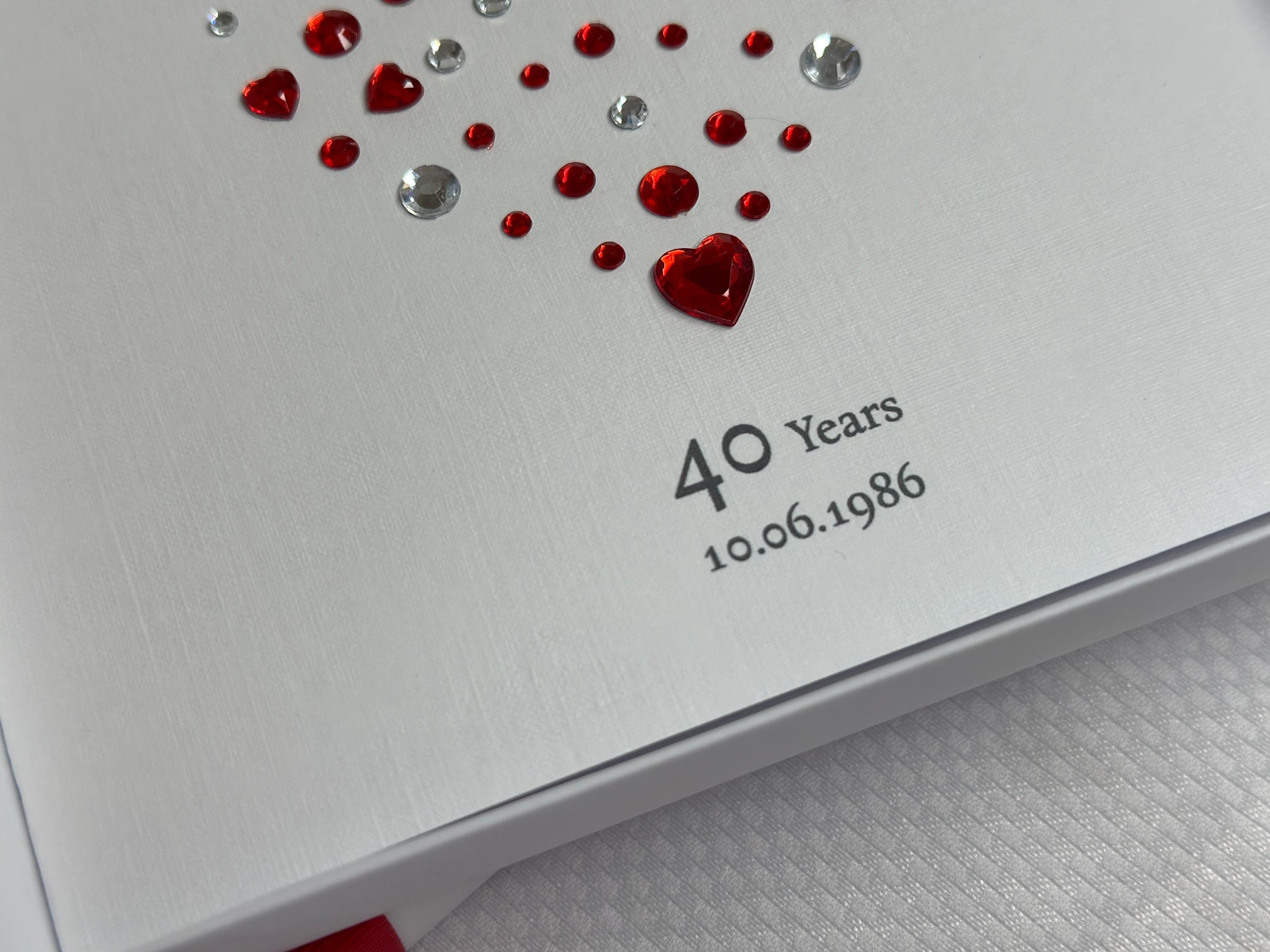 Personalised Ruby (40th) Wedding Anniversary Card WIFE, HUSBAND - Etsy UK