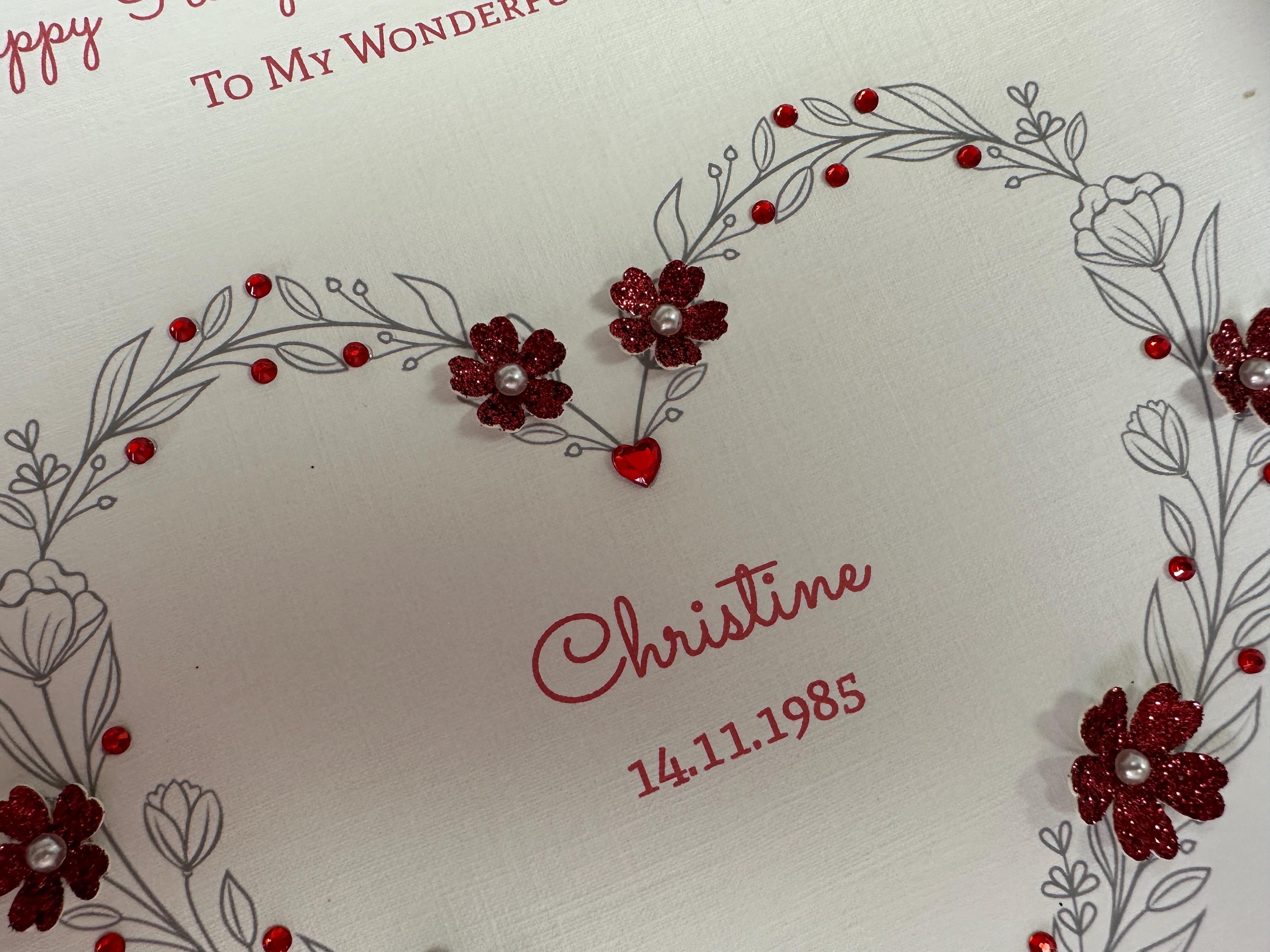 Ruby Ann Card Personalised Luxury Boxed 40th Ruby Anniversary Card: Large 8