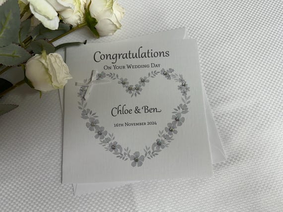 Personalised Wedding Day Card: Same Sex marriage, Engagement, Anniversary, Vow Renewal, Blessing, Civil Partnership