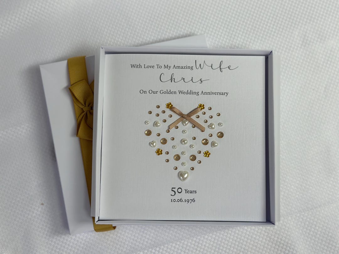 Personalised Golden (50th) Wedding Anniversary Card ~ 50 Years - Etsy UK