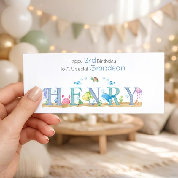 Personalised Children's Under The Sea Birthday Card, Sea Animals: For Any Age & Recipient