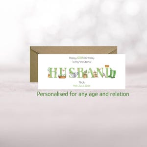 Personalised Husband Gardening Birthday Card: Any Age, Any Recipient