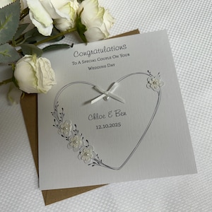 Wedding Day Card: Personalised ~ Engagement, Vow Renewal, Anniversary, Civil Partnership bild 1