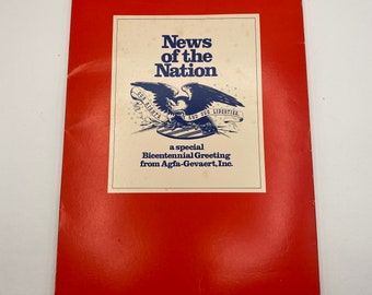 News of the Nation A Bicentennial Greeting from Agfa-Gevaert Inc. / Vintage Bicentennial Memorabilia / United States History