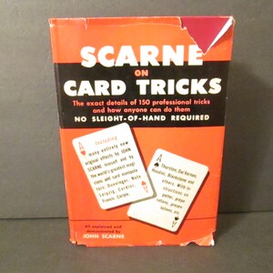 Vintage Magic Card Tricks / John Scarne Autographed Book / Scarne on Card Tricks / Magicican Book