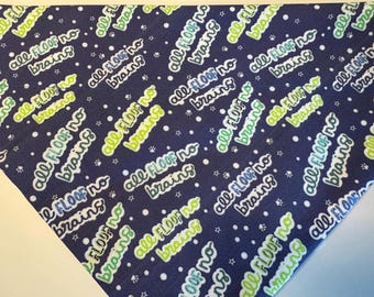 All floof no brains purple or blue slide on dog bandana, scrunchie, headband or face covering