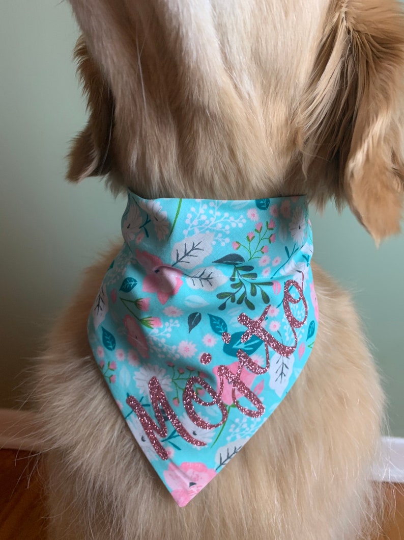 face covering or scrunchie Spring floral slide on dog bandana