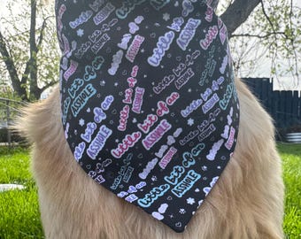 Little bit of an asshole  slide on dog bandana, scrunchie, headband or face covering