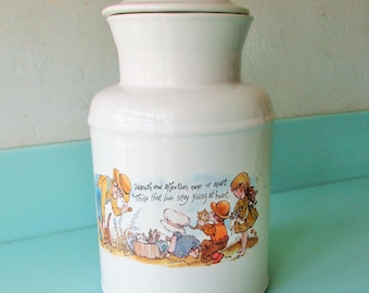 Ships FREE! McCoy Holly Hobby Cookie Jar USA  Vintage 1970a  McCoy #263 Kitchen Canister 10in high, Young at Heart Cookie Jar/ Pet Treat Jar