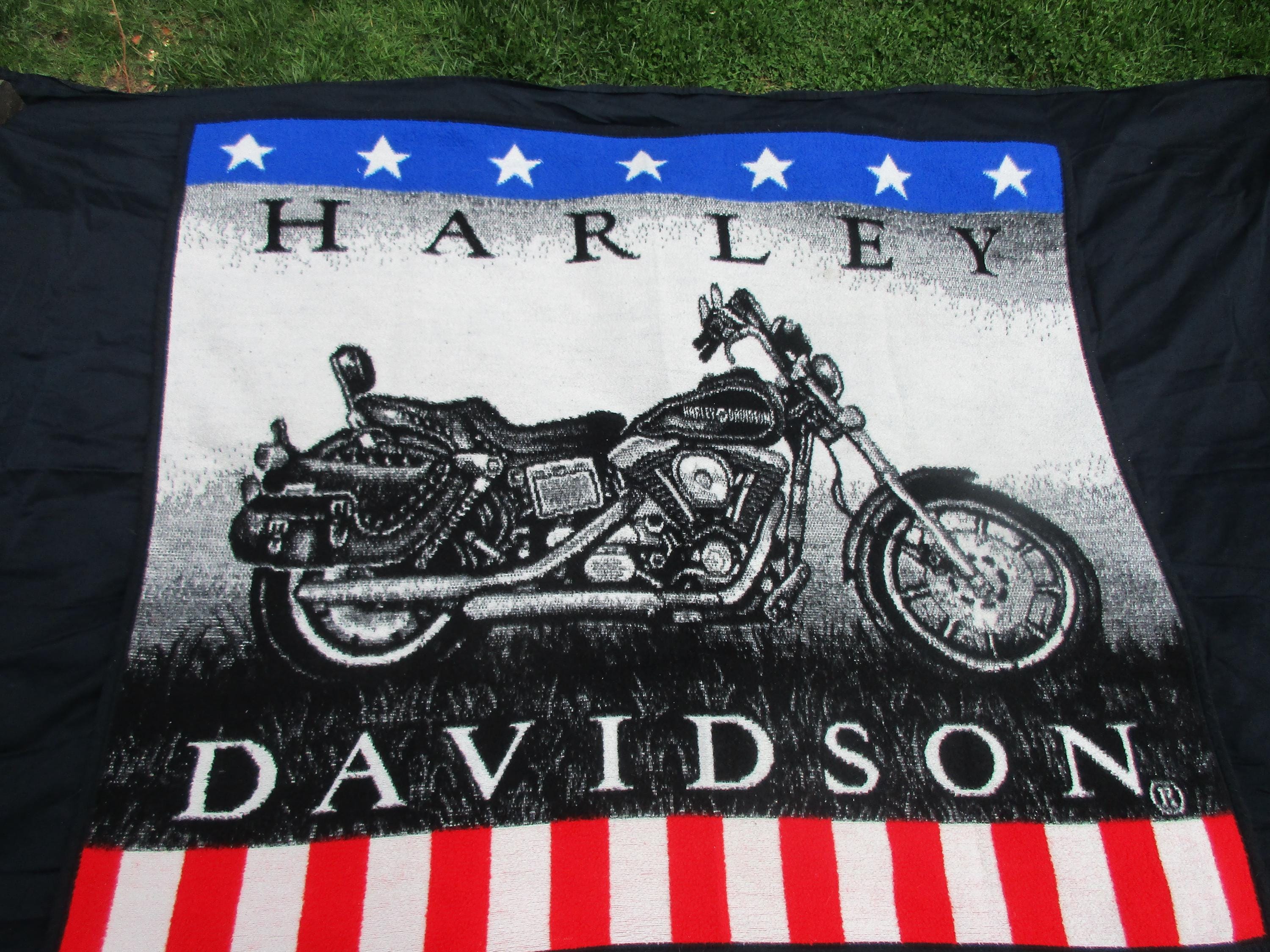 ハーレーダビッドソン 刺繍ブランケット Custom Harley Davidson Blanket - Etsy