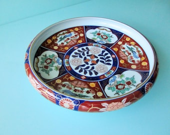 Gold Imari Mid Century Pheasants and Florals Hand Painted