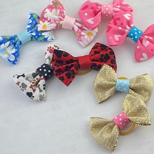 Dog Hair Bows, Rubber Band Dog Hair Bow, Hair Bow for Dogs, Bows for Dogs, Hair Clips for Dog, Dog Bow