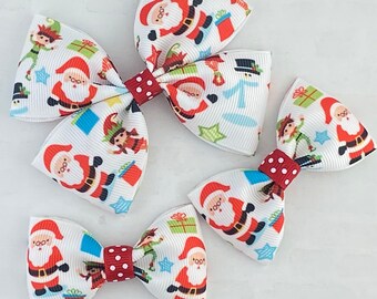 Christmas Hair Bow, Christmas Bow, Santa Hair Bow, Girl Hair Bow, Toddler Bow, Baby Bow