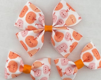 Pumpkin Hair Bow, Fall Hair Bow, Pumpkin Bow, Girl Hair Bow, Baby Hair Bow, Toddler Hair Bow