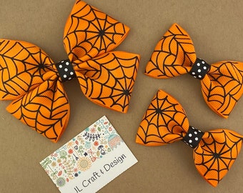 Halloween Girls Hair Bow, Halloween Bow, Toddler Hair Bow, Baby Hair Bow, Spiderweb Hair Bow, Halloween Bow, Halloween Party Bow