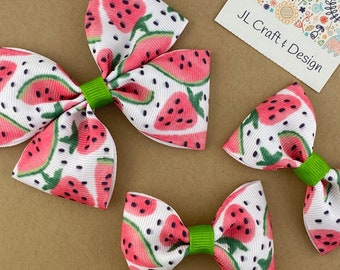 Watermelon Hair Bow, Strawberry Hair Bow, Summer Hair Bow, Sweet Hair Bow, Fruit Hair Bow, Girls Hair Bow, Baby Hair Bow, Toddler Hair Bow