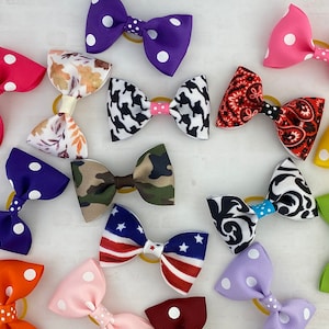 Dog Hair Bows, 2.5 inch Hair Bow for Dogs, Rubber Band Dog Hair Bows, Bows for Dogs, Bow Clips for Dog, Dog Bow