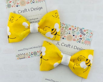 Bumble Bee Hair Bow, Bee Hair Clip, Bee Headband, Bee Pigtail Bow, Bee Headband, Bee Ponytail Bow, Baby hair Bow, Girl Hair Bow, Bee Clip