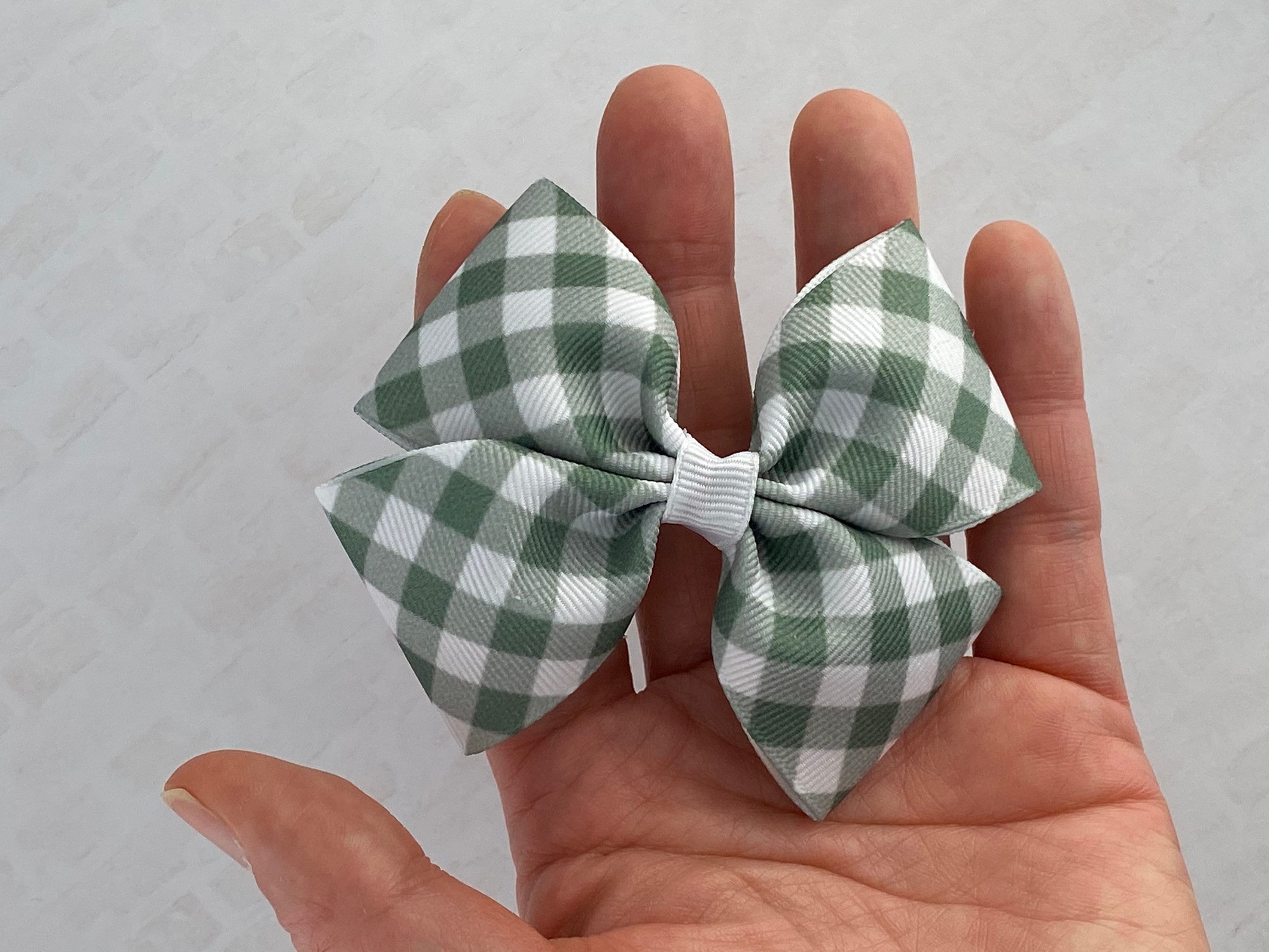 Green Gingham Hair Bow Gingham Hair Bow Hair Bows Bows for Etsy