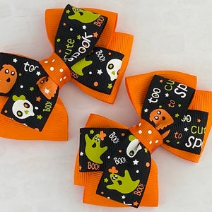 Halloween Hair Clip, Halloween Hair Bow, Halloween Bow, Halloween Ghost Hair Bow, Ghost Hair Clip, Girl Hair Bow, Toddler Hair Bow, Baby Bow